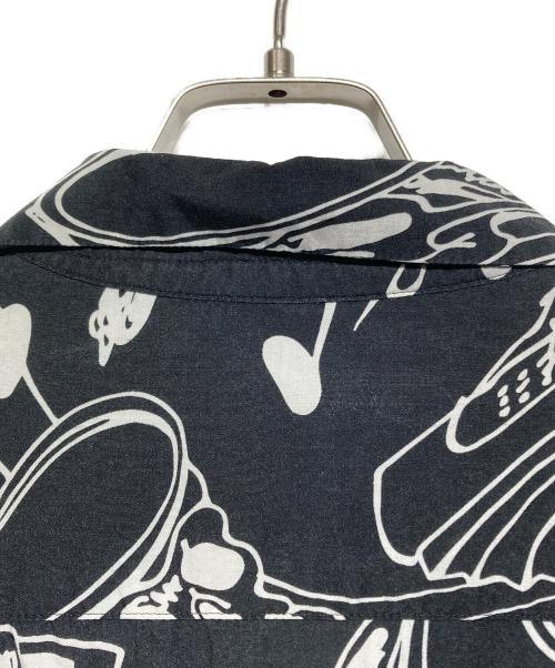 JohnUNDERCOVER（ジョンアンダーカバー）JohnUNDERCOVER (ジョンアンダーカバー) オープンカラーシャツ ブラック サイズ:2の古着・服飾アイテム