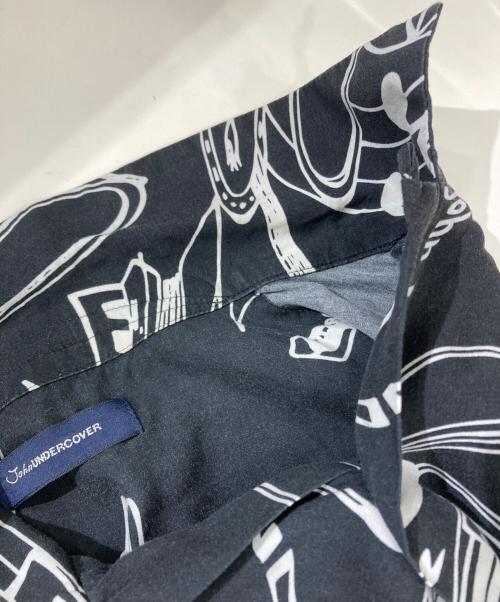 JohnUNDERCOVER（ジョンアンダーカバー）JohnUNDERCOVER (ジョンアンダーカバー) オープンカラーシャツ ブラック サイズ:2の古着・服飾アイテム