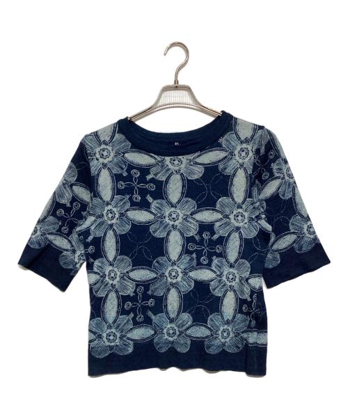 45R（フォーティファイブ・アール）45R (フォーティファイブ・アール) マニットアート更紗Tシャツ インディゴ サイズ:3の古着・服飾アイテム