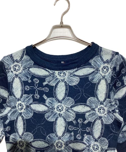 45R（フォーティファイブ・アール）45R (フォーティファイブ・アール) マニットアート更紗Tシャツ インディゴ サイズ:3の古着・服飾アイテム