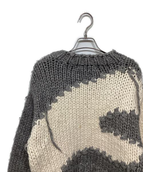 LEINWANDE（ラインヴァンド）LEINWANDE (ラインヴァンド) Snow Slope Intarsia Top　0222030512 グレー×アイボリー サイズ:Fの古着・服飾アイテム