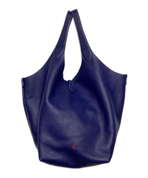 POLO RALPH LAUREN（ポロ・ラルフローレン）POLO RALPH LAUREN (ポロ・ラルフローレン) PLAY レザー ラージ トート ネイビーの古着・服飾アイテム