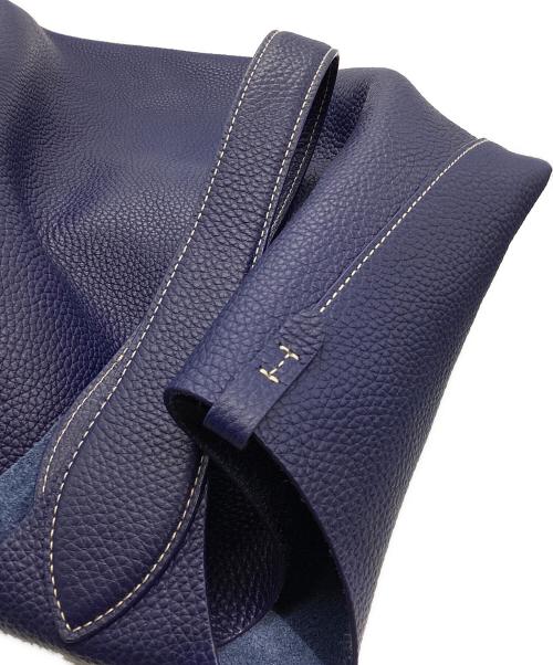 POLO RALPH LAUREN（ポロ・ラルフローレン）POLO RALPH LAUREN (ポロ・ラルフローレン) PLAY レザー ラージ トート ネイビーの古着・服飾アイテム
