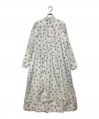 GANNIガニー）の古着「ドットシャツワンピース」｜ホワイト×ブラウン