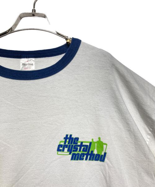MURIA（ムリア）MURIA (ムリア) THE CRYSTAL METHOD　バンドTシャツ ホワイト×ネイビー サイズ:XLの古着・服飾アイテム