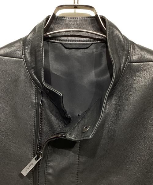 Calvin Klein（カルバンクライン）Calvin Klein (カルバンクライン) ラムレザージャケット ブラック サイズ:36の古着・服飾アイテム