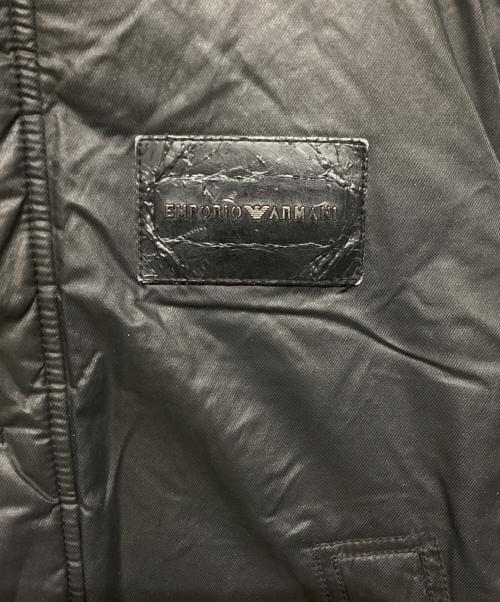 EMPORIO ARMANI（エンポリオアルマーニ）EMPORIO ARMANI (エンポリオアルマーニ) レザー切替ボンバージャケット ブラック サイズ:XLの古着・服飾アイテム