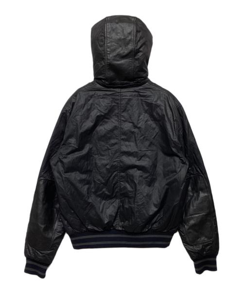 EMPORIO ARMANI（エンポリオアルマーニ）EMPORIO ARMANI (エンポリオアルマーニ) レザー切替ボンバージャケット ブラック サイズ:XLの古着・服飾アイテム