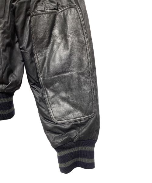 EMPORIO ARMANI（エンポリオアルマーニ）EMPORIO ARMANI (エンポリオアルマーニ) レザー切替ボンバージャケット ブラック サイズ:XLの古着・服飾アイテム