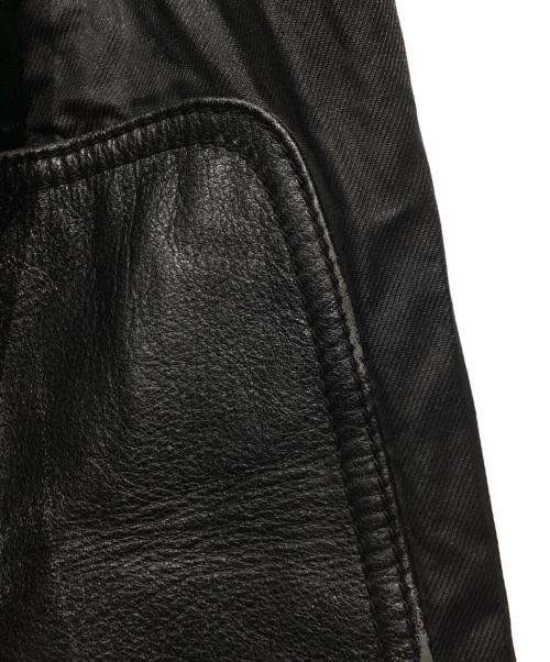 EMPORIO ARMANI（エンポリオアルマーニ）EMPORIO ARMANI (エンポリオアルマーニ) レザー切替ボンバージャケット ブラック サイズ:XLの古着・服飾アイテム