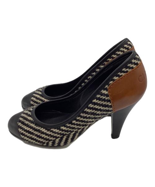 CHANEL（シャネル）CHANEL (シャネル) ツイード切替パンプス　168310 ブラック×ブラウン サイズ:34の古着・服飾アイテム