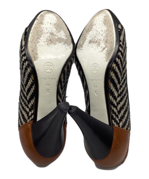 CHANEL（シャネル）CHANEL (シャネル) ツイード切替パンプス　168310 ブラック×ブラウン サイズ:34の古着・服飾アイテム