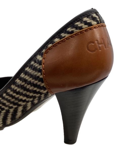 CHANEL（シャネル）CHANEL (シャネル) ツイード切替パンプス　168310 ブラック×ブラウン サイズ:34の古着・服飾アイテム