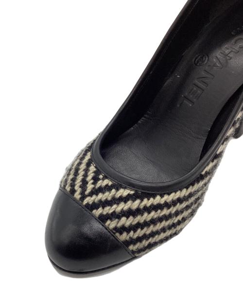 CHANEL（シャネル）CHANEL (シャネル) ツイード切替パンプス　168310 ブラック×ブラウン サイズ:34の古着・服飾アイテム