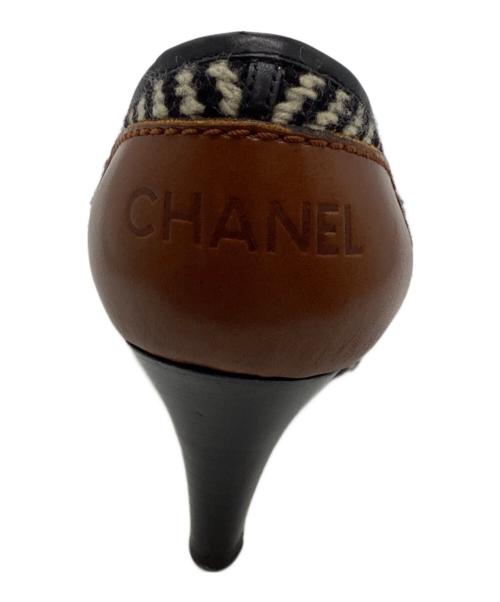CHANEL（シャネル）CHANEL (シャネル) ツイード切替パンプス　168310 ブラック×ブラウン サイズ:34の古着・服飾アイテム