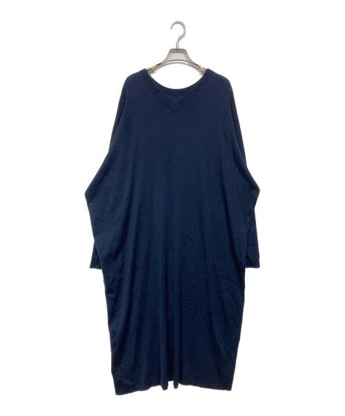 Curensology（カレンソロジー）Curensology (カレンソロジー) 2WAYボクシーニットワンピース ネイビー サイズ:Fの古着・服飾アイテム