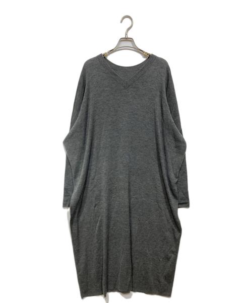 Curensology（カレンソロジー）Curensology (カレンソロジー) 2WAYボクシーニットワンピース グレー サイズ:Fの古着・服飾アイテム