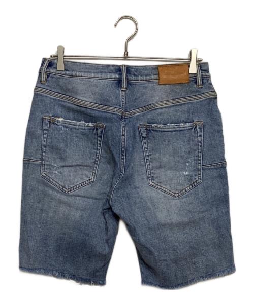 PURPLE BRAND（パープルブランド）PURPLE BRAND (パープルブランド) ダメージデニムハーフパンツ　P020-LVR-NC ライトインディゴ サイズ:29の古着・服飾アイテム