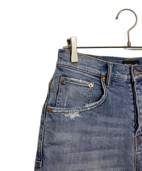 PURPLE BRAND（パープルブランド）PURPLE BRAND (パープルブランド) ダメージデニムハーフパンツ　P020-LVR-NC ライトインディゴ サイズ:29の古着・服飾アイテム