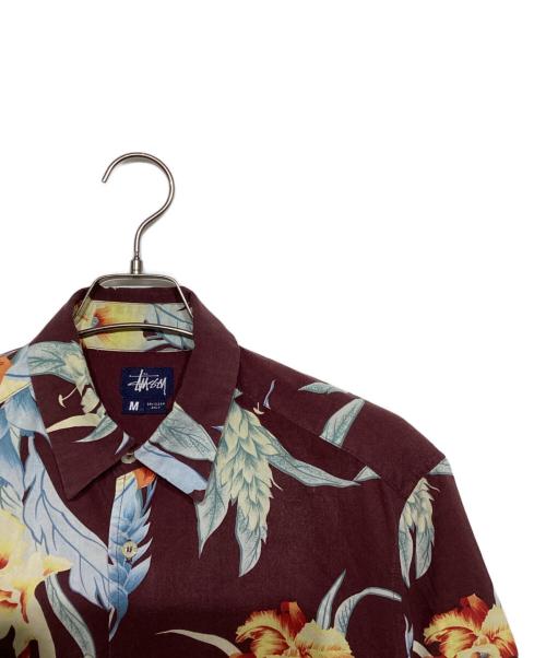 OLD STUSSY（オールドステューシー）OLD STUSSY (オールドステューシー) 90ｓ　RAYON ALOHA ハイビスカス ブラウン サイズ:Mの古着・服飾アイテム