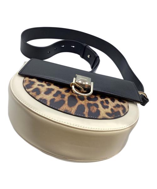 FURLA（フルラ）FURLA (フルラ) ミスミミ ミニサイズ ショルダーバッグ ベージュ×ブラックの古着・服飾アイテム