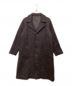 TOMORROW LANDトゥモローランド）の古着「ニットメルトン ステンカラーコート」｜ブラウン