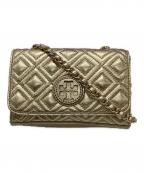 TORY BURCHトリーバーチ）の古着「チェーンキルティングショルダーバッグ」｜ゴールド