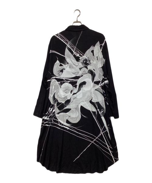 GROUND Y（グラウンドワイ）GROUND Y (グラウンドワイ) 米山舞 (ヨネヤママイ) ILLUSTRATORS CENTRALロングシャツ（イラストレイターズ セントラル ロングシャツ） ブラック サイズ:3の古着・服飾アイテム