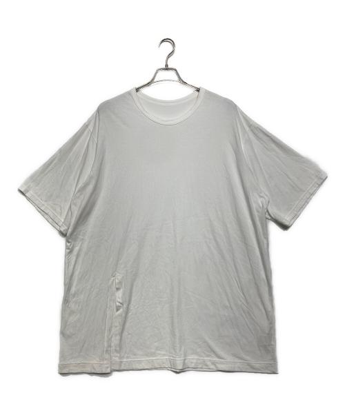 GROUND Y（グラウンドワイ）GROUND Y (グラウンドワイ) COTTON JERSEY SLIT JUMBO T-SHIRT ホワイト サイズ:3の古着・服飾アイテム