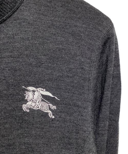 BURBERRY BLACK LABEL（バーバリーブラックレーベル）BURBERRY BLACK LABEL (バーバリーブラックレーベル) ロゴ刺繍ニットジャケット　BMT57-713-06 グレー サイズ:2の古着・服飾アイテム