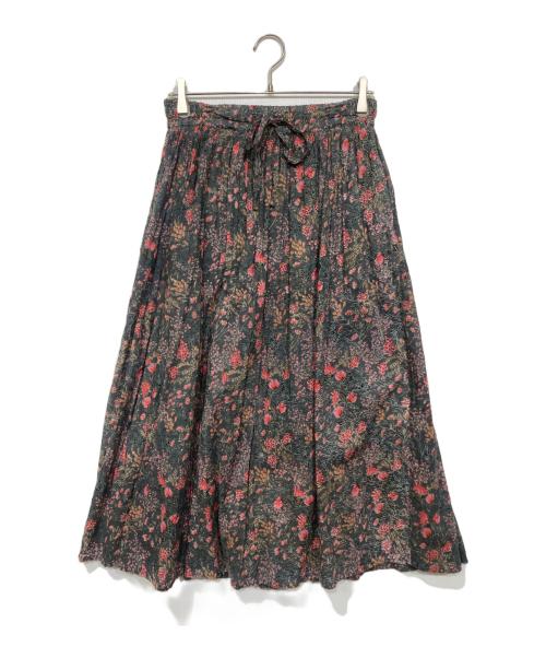 SOIL（ソイル）SOIL (ソイル) 花柄スカート グレー サイズ:SIZE 2の古着・服飾アイテム