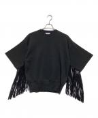 HYKEハイク）の古着「FRINGED SLEEVE SWEATER　211-11219 013」｜ブラック