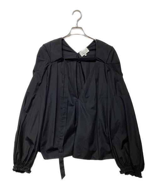 3.1 phillip lim（スリーワンフィリップリム）3.1 phillip lim (スリーワンフィリップリム) タイ付Vネックブラウス ブラック サイズ:XSの古着・服飾アイテム