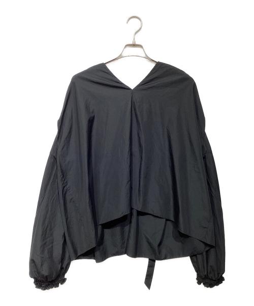 3.1 phillip lim（スリーワンフィリップリム）3.1 phillip lim (スリーワンフィリップリム) タイ付Vネックブラウス ブラック サイズ:XSの古着・服飾アイテム