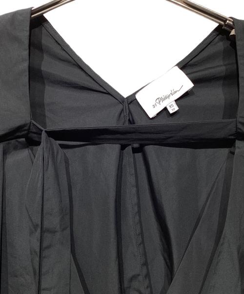 3.1 phillip lim（スリーワンフィリップリム）3.1 phillip lim (スリーワンフィリップリム) タイ付Vネックブラウス ブラック サイズ:XSの古着・服飾アイテム