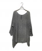 Toujoursトゥジュー）の古着「ワイドリネンブラウス」｜グレー