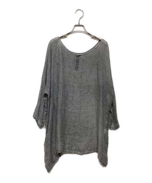 Toujours（トゥジュー）Toujours (トゥジュー) ワイドリネンブラウス グレー サイズ:Fの古着・服飾アイテム