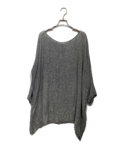 Toujours（トゥジュー）Toujours (トゥジュー) ワイドリネンブラウス グレー サイズ:Fの古着・服飾アイテム