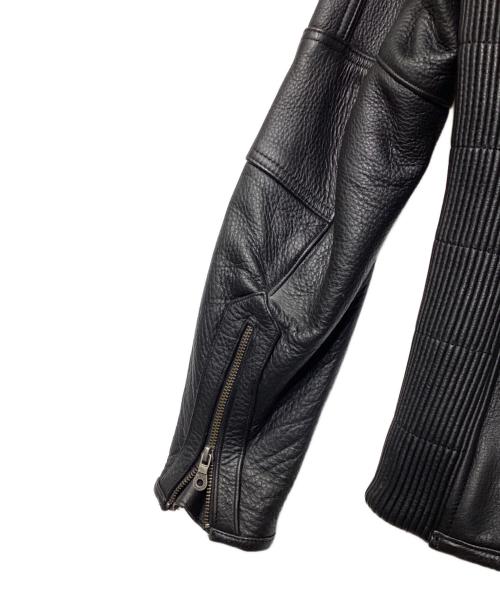 HARLEY-DAVIDSON（ハーレーダビッドソン）HARLEY-DAVIDSON (ハーレーダビッドソン) バッグ刺繍シングルライダースジャケット ブラック サイズ:Sの古着・服飾アイテム