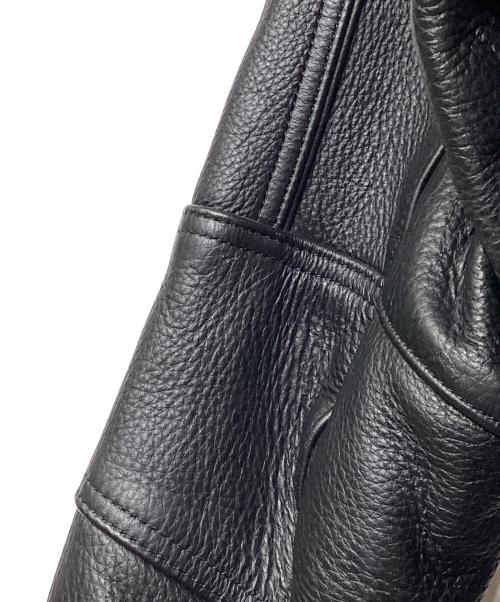 HARLEY-DAVIDSON（ハーレーダビッドソン）HARLEY-DAVIDSON (ハーレーダビッドソン) バッグ刺繍シングルライダースジャケット ブラック サイズ:Sの古着・服飾アイテム