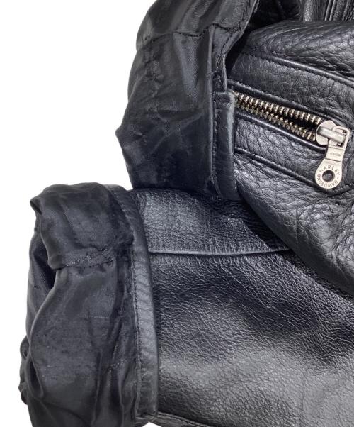 HARLEY-DAVIDSON（ハーレーダビッドソン）HARLEY-DAVIDSON (ハーレーダビッドソン) バッグ刺繍シングルライダースジャケット ブラック サイズ:Sの古着・服飾アイテム
