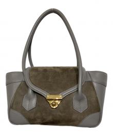 A.D.M.J.（エーディーエムジェイ）の古着「フラップトートバッグ」｜グレー×ブラウン