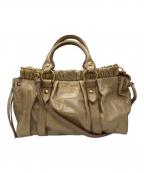 MIU MIUミュウミュウ）の古着「ヴィッテロリュクス レザー 2WAYバッグ」｜ベージュ