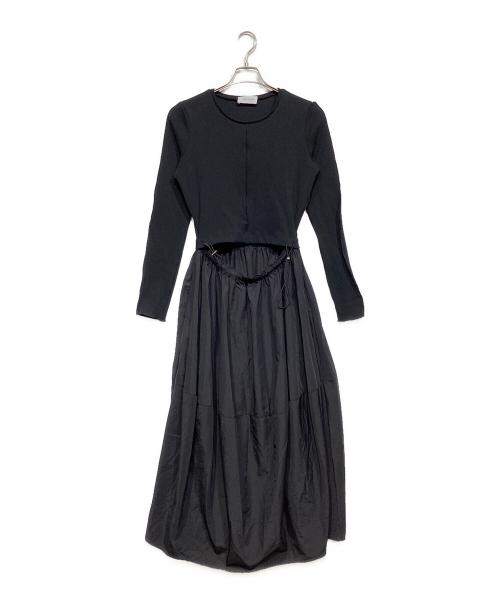 Adam et Rope（アダム エ ロペ）Adam et Rope (アダム エ ロペ) コクーンフォルムコンビワンピース ブラック サイズ:Free 未使用品の古着・服飾アイテム