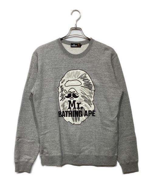 A BATHING APE（ア ベイシング エイプ）A BATHING APE (ア ベイシング エイプ) クルーネックスウェット 007SWD801001X グレー サイズ:Lの古着・服飾アイテム