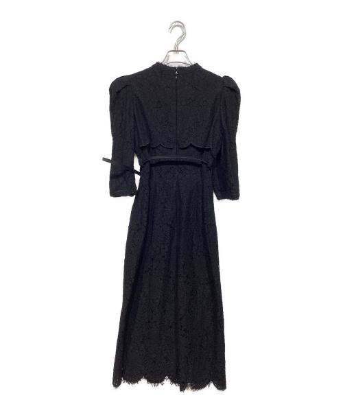 HER LIP TO（ハーリップトゥ）HER LIP TO (ハーリップトゥ) Scallop Belted Lace Dress ブラック サイズ:Sの古着・服飾アイテム