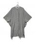 mizuiro-ind（ミズイロインド）の古着「バンドカラーストライプワンピース」｜グレー×ホワイト