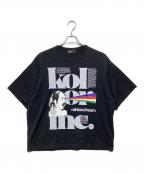 KOLORカラー）の古着「プリントTシャツ」｜ブラック