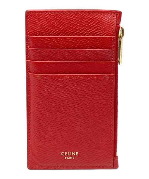 CELINE（セリーヌ）CELINE (セリーヌ) ジップ付き カード・コインケース レッドの古着・服飾アイテム