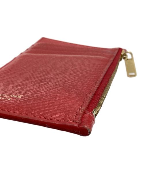 CELINE（セリーヌ）CELINE (セリーヌ) ジップ付き カード・コインケース レッドの古着・服飾アイテム